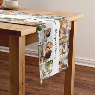 Custom 36 Photos Always & Forever Wedding Long Table Runner