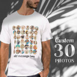 Custom 36 Photos Modern Family & Pet Memories T-Shirt<br><div class="desc">Add custom pet dog,  cat,  or bird,  family and friends photos with simple frame</div>