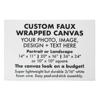 Custom 36" x 24" FAUX WRAPPED CANVAS PRINT Blank