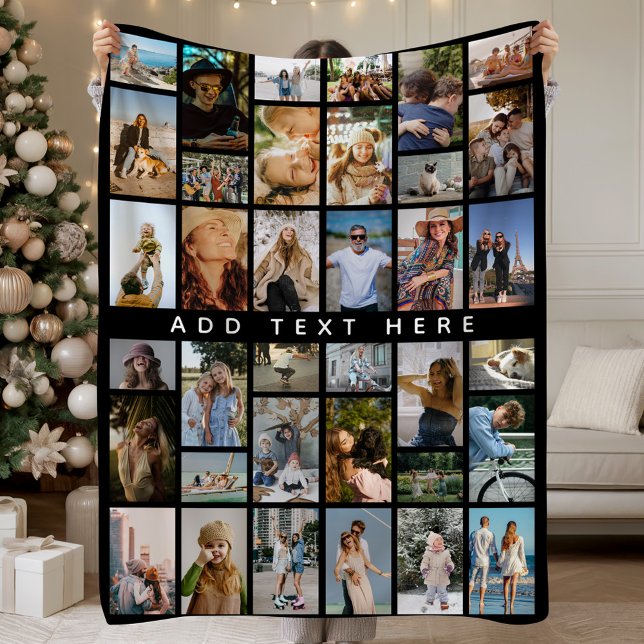 Custom 36 x photo collage Personalized  Fleece Blanket (Creator Uploaded)