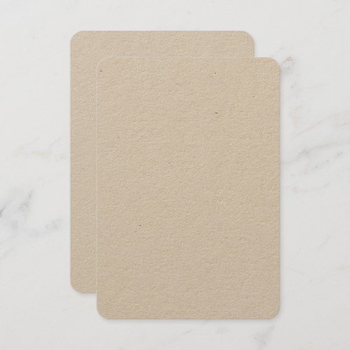 Custom 35 x 5 Kraft Invitations Rounded Corners