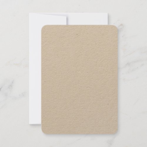 Custom 35 x 5 Kraft Invitations Rounded Corners