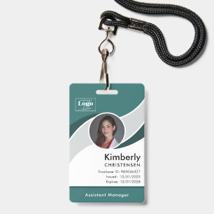 Custom 3 Color Modern Corporate Employee ID Badge