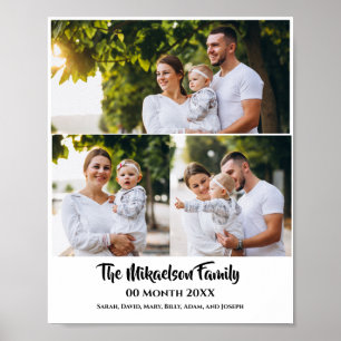 Custom 3 Family Photo Collage Poster