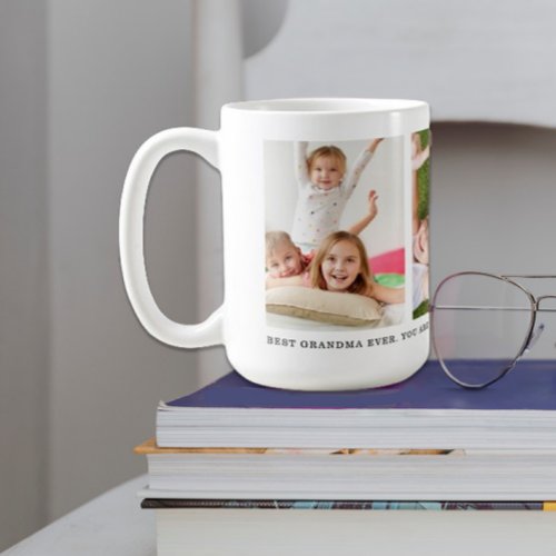Custom 3 Grandkids Photo Collage Best Grandma Mug
