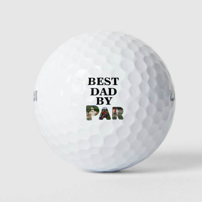 Custom 3 letter shape photo Best dad by par Golf Balls (Front)