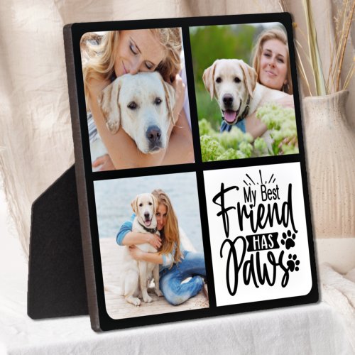 Custom 3 Pet Photo Collage Best Friend Dog Lover  Plaque