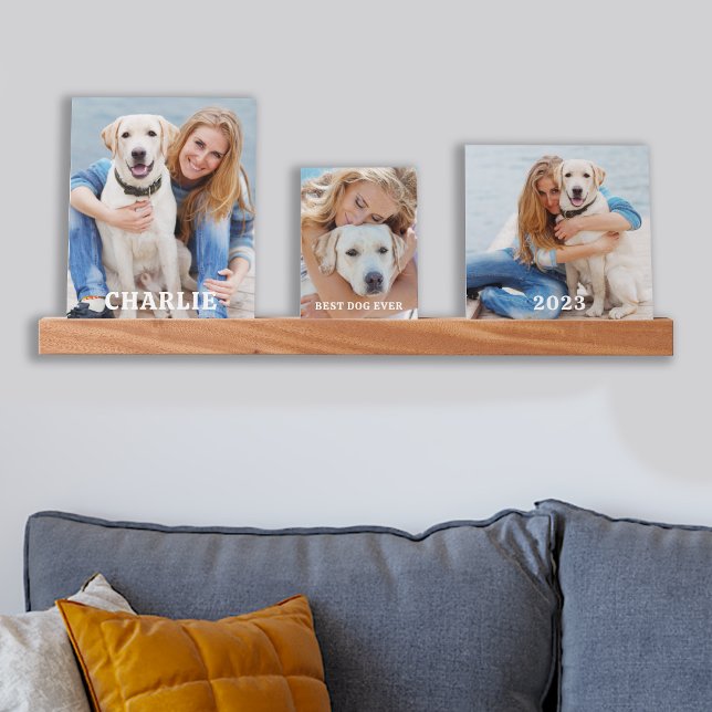Custom 3 Pet Photo Personalized Dog Lover  Picture Ledge (Creator Uploaded)