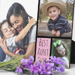 Custom 3 Photo Collage Best Aunt Ever Plaque<br><div class="desc">Photo collage plaque with best aunt ever typography to personalize with 3 pictures. The multi photo plaque makes an unique keepsake gift for the special aunt.</div>