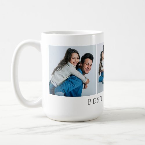 Custom 3 Photo Collage Best Dad Ever Coffee Mug