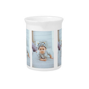 Custom 3 Photo Collage Beverage Pitcher