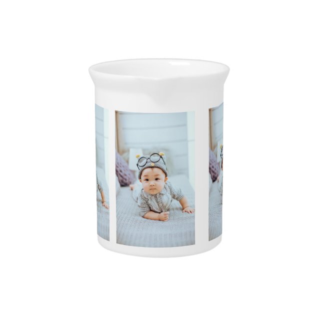 Custom 3 Photo Collage Beverage Pitcher (Front)