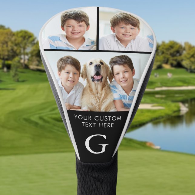 Custom 3 Photo Collage Monogrammed Golf Head Cover (Creator Uploaded)