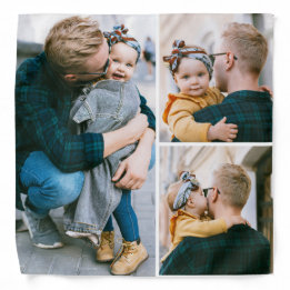 Custom 3 Photo Collage Personalized Bandana