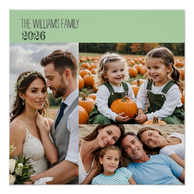 Custom 3-Photo Collage – Personalized Wall  Poster (Front)
