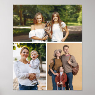 Custom 3 Photo Collage  Poster