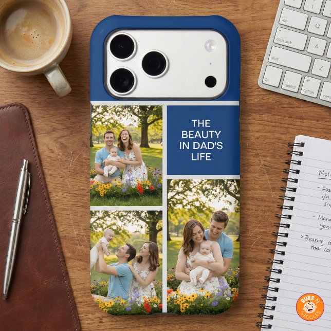 Custom 3 Photo Collage The Beauty in Dad's Life Case-Mate iPhone Case (Creator Uploaded)
