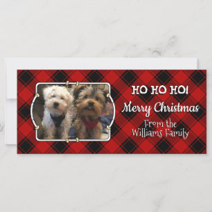Custom 3 Photo Frame Template Christmas Red Plaid