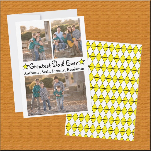 Custom 3 Photo Greatest Dad Ever Father's Day Card (Creator Uploaded)