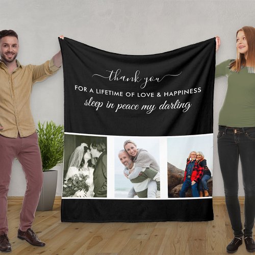 Custom 3 Photo Grid In Loving Memory Black