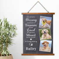 Custom 3 Photo Pet Loss Gift Dog Memorial