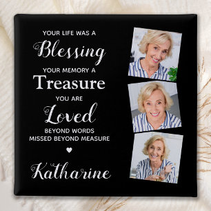 Custom 3 Photo Remembrance Memorial Funeral Button