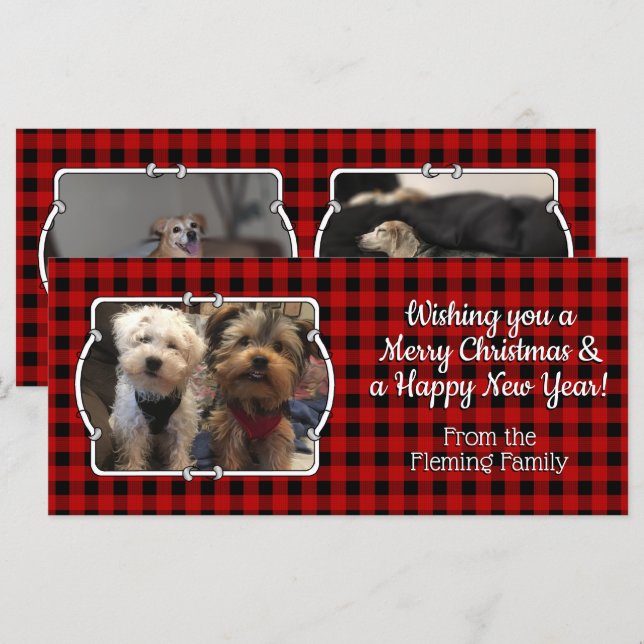 Custom 3 Photos Country Red Buffalo Check Plaid (Front/Back)