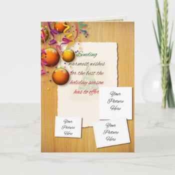 Custom 3 Picture Holiday Card by BaileysByDesign at Zazzle