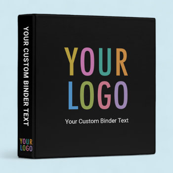Custom 3-ring Binder With Business Logo No Minimum by MISOOK at Zazzle