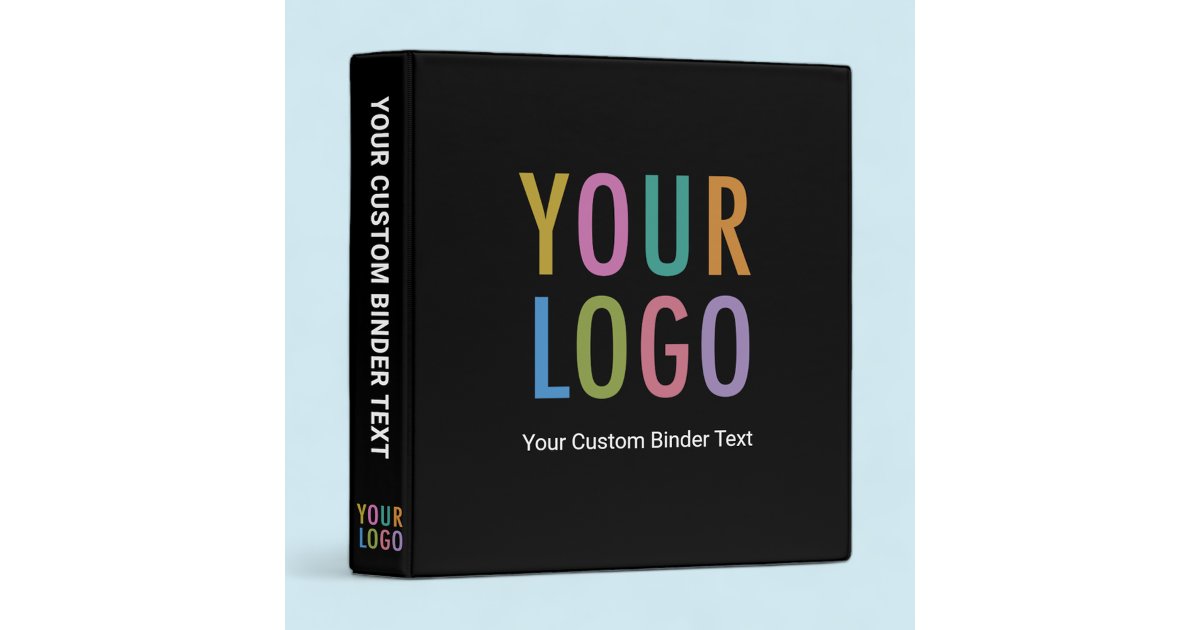 Custom 3Ring Binder with Business Logo No Minimum Zazzle