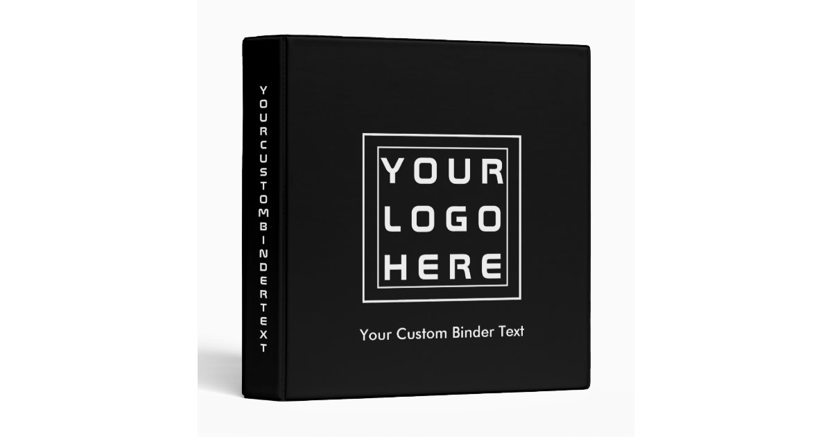 Custom 3Ring Binder with Business Logo No Minimum Zazzle