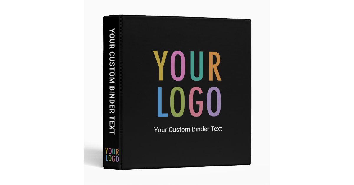 Custom 3Ring Binder with Business Logo No Minimum Zazzle