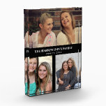 Custom 3 Sections Family Photo Collage Black Frame Acrylic Award<br><div class="desc">Lovely arrangement of four family photos collage divided in 3 sections with a landscape horizontal rectangle frame on the top side and two portrait vertical rectangle frames on the right side with a texts on the lower side. Personalize it with your own photos and texts. Perfect a custom made gift...</div>