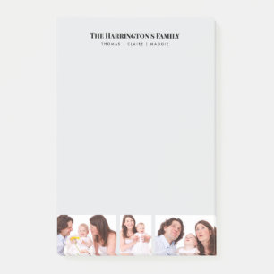 Custom 3 Sections Family Photo Collage Black Frame Post-it Notes