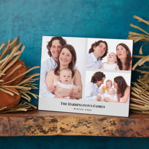 Custom 3 Sections Family Photos Collage Rectangle  Plaque