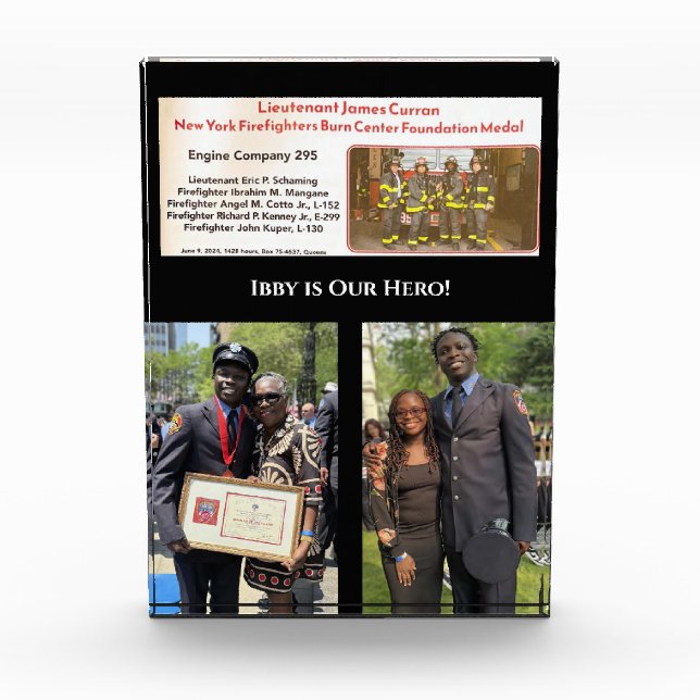 Custom 3 Sections Ibby is Our Hero Acrylic Award (Front)