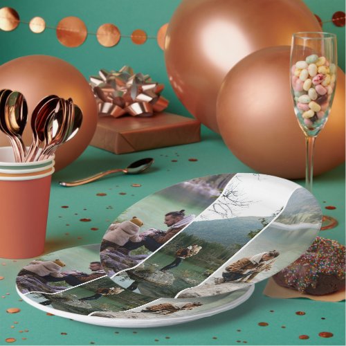 Custom 3 Vertical Photo Collage Paper Plates