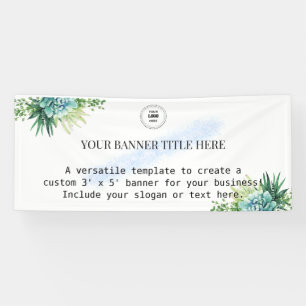 Custom 3' x 5' Succulent Greenery Business Banner