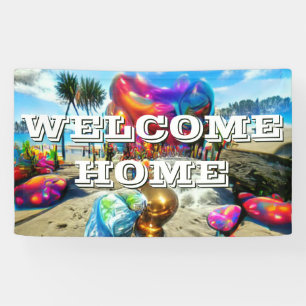 Custom 3' x 5' Welcome Home Vinyl Banner - Person