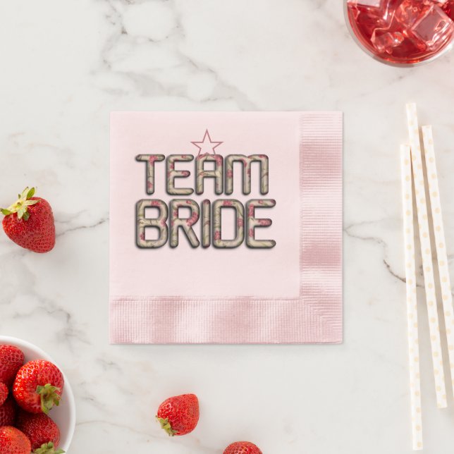 Custom 3D Bride Team Wedding Embossed | Special Da Napkins (Insitu)