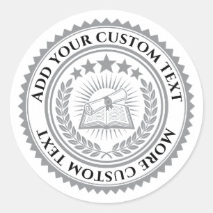 Custom 3D editable color & text certificate seal