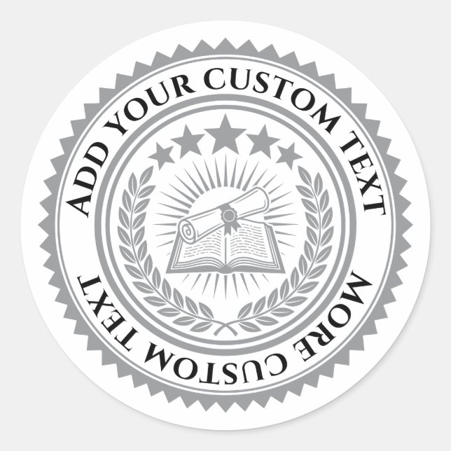 Custom 3D editable color & text certificate seal (Front)