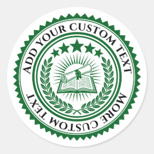 Custom 3D editable color & text certificate seal