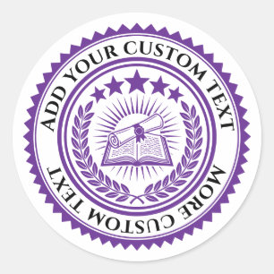 Custom 3D editable color & text certificate seal