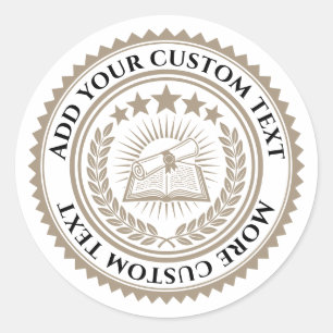 Custom 3D editable color & text certificate seal