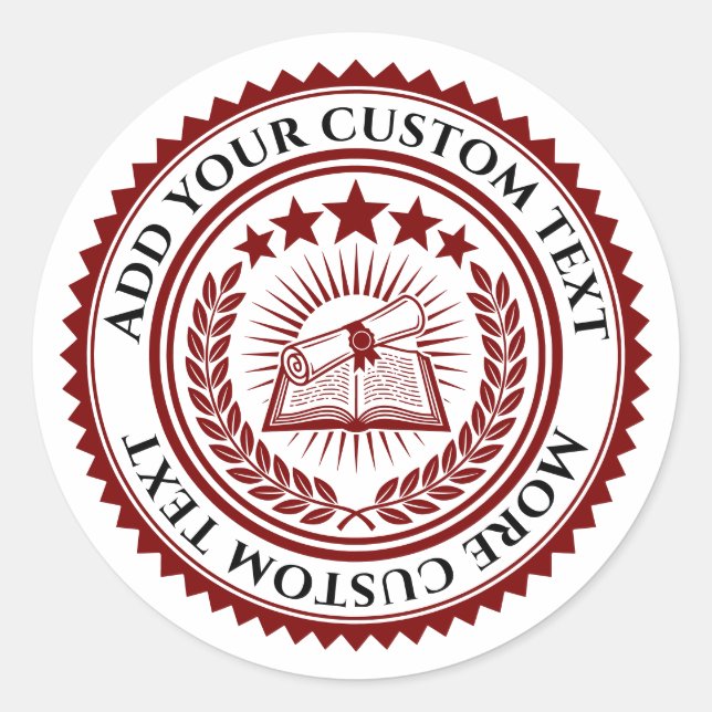 Custom 3D editable color & text certificate seal (Front)