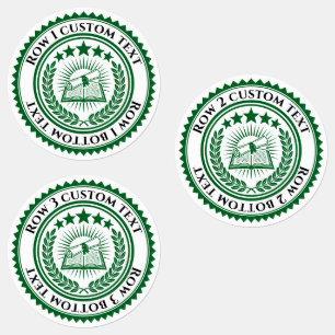 Custom 3D editable color & text certificate seal Labels