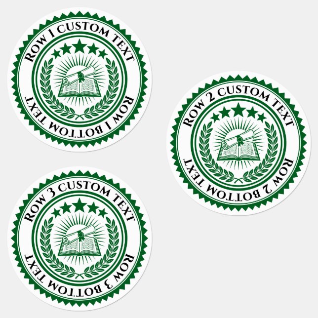 Custom 3D editable color & text certificate seal Labels (Group)