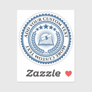Custom 3D editable color & text certificate seal Sticker