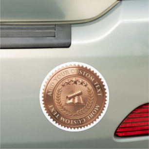 Custom 3D editable Copper foil certificate seal Car Magnet